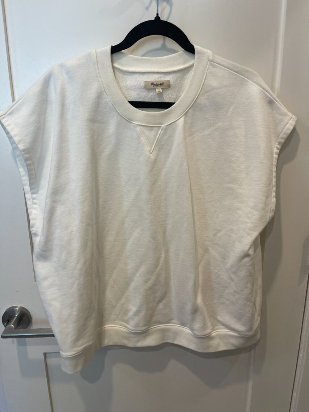 Women's Madewell White Sweatshirt Sleeveless - Cropped Sz XL $89